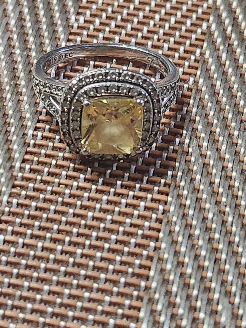 Elegant Yellow Cushion-Cut Halo Ring - Women Jewelry